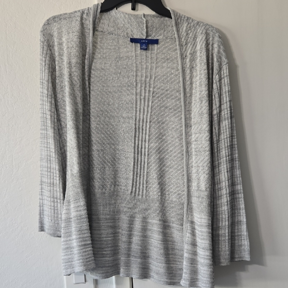Apt. 9 Light Gray Open Cardigan